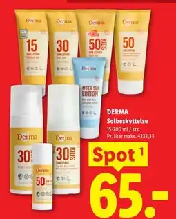 Lidl DERMA Solbeskyttelse tilbud