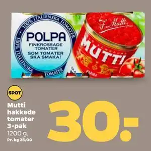 Netto Mutti hakkede tomater 3-pak tilbud