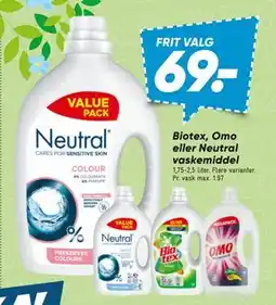 Bilka Biotex, Omo eller Neutral vaskemiddel tilbud