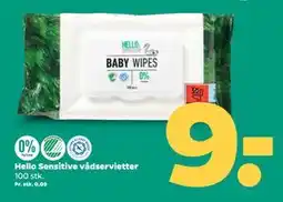 Netto Hello Sensitive vådservietter tilbud
