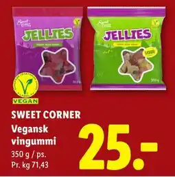 Lidl SWEET CORNER Vegansk vingummi tilbud