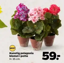 Netto Kunstig pelagonia blomst i potte tilbud