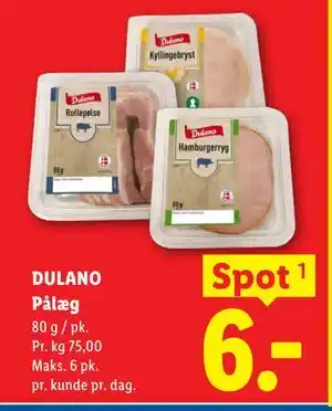 Lidl DULANO Pålæg tilbud