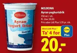 Lidl MILBONA Ayran yoghurtdrik, App-pris tilbud