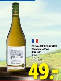 Lidl CHEVALIER DE FAUVERT Chardonnay Pays d‘Oc IGP tilbud