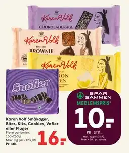SPAR Karen Volf Småkager, Bites, Kiks, Cookies, Vafler eller Flager tilbud