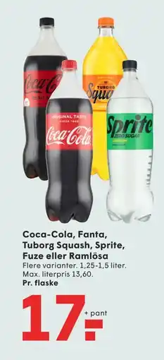 SPAR Coca-Cola, Fanta, Tuborg Squash, Sprite, Fuze eller Ramlösa tilbud