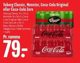 Min Købmand Tuborg Classic, Monster, Coca-Cola Original eller Coca-Cola Zero tilbud