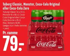 Min Købmand Tuborg Classic, Monster, Coca-Cola Original eller Coca-Cola Zero tilbud