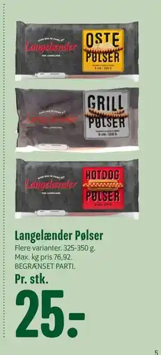 Min Købmand Langelænder Pølser tilbud