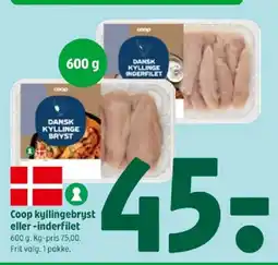Coop 365 Coop kyllingebryst eller -inderfilet tilbud