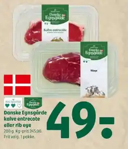 Coop 365 Danske Egnsgårde kalve entrecote eller rib eye tilbud