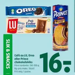 Coop 365 Café au LU, Oreo eller Prince chokoladekiks tilbud