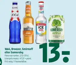 Coop 365 1664, Breezer, Smirnoff eller Somersby tilbud