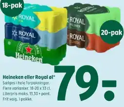 Coop 365 Heineken eller Royal øl tilbud