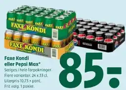 Coop 365 Faxe Kondi eller Pepsi Max tilbud