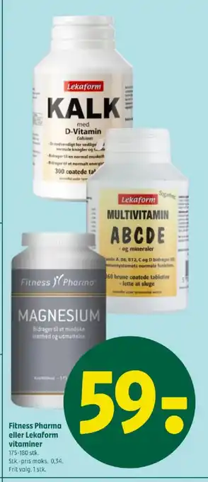 Coop 365 Fitness Pharma eller Lekaform vitaminer tilbud