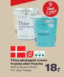Kvickly Thise økologisk creme fraiche eller fraiche tilbud