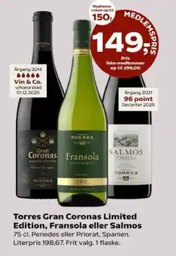 Kvickly Torres Gran Coronas Limited Edition, Fransola eller Salmos tilbud