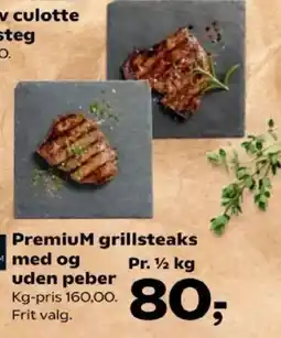 Kvickly Premium grillsteaks med og uden peber tilbud