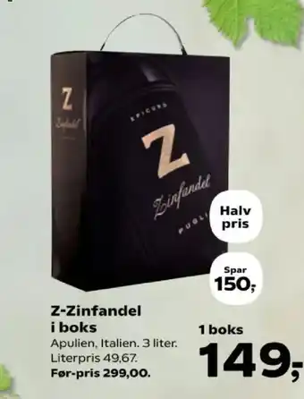 Kvickly Z-Zinfandel i boks tilbud