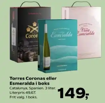 Kvickly Torres Coronas eller Esmeralda i boks tilbud