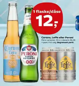 Kvickly Corona, Leffe eller Peroni tilbud
