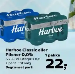 Kvickly Harboe Classic eller Pilsner 0,0% tilbud