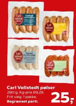 Kvickly Carl Vollstedt pølser tilbud