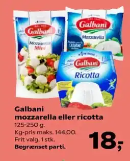 Kvickly Galbani mozzarella eller ricotta tilbud