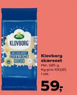 Kvickly Arla Klovborg skæreost tilbud