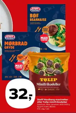 Kvickly Steff Houlberg maxiretter eller Tulip minifrikadeller tilbud