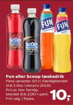 Kvickly Fun eller Scoop læskedrik tilbud