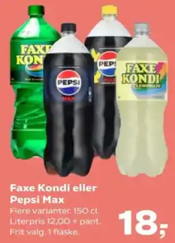 Kvickly Faxe Kondi eller Pepsi Max tilbud