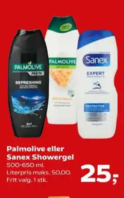 Kvickly Palmolive eller Sanex Showergel tilbud