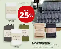 Kvickly OLSEN HOME Bambus sengetøj, lagen eller håndklædepakken tilbud