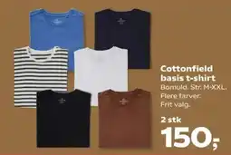 Kvickly Cottonfield basis t-shirt tilbud