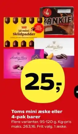 Kvickly Toms mini æske eller 4-pak barer tilbud