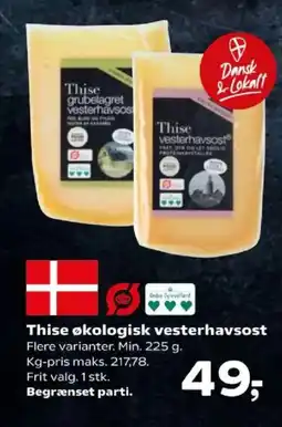 Kvickly Thise økologisk vesterhavsost tilbud