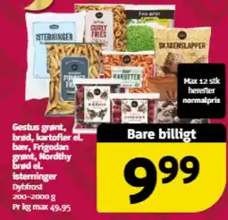 Løvbjerg Gestus grønt, brød, kartofler el. bær, Frigodan grønt, Nordthy brød el. isterninger tilbud