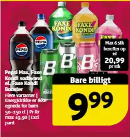 Løvbjerg Pepsi Max, Faxe Kondi sodavand el. Faxe Kondi Booster tilbud