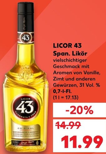 Kaufland Licor 43 Span. Likör tilbud