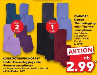 Kunibo Hipp&Hopps Kinder-Thermoleggings Oder-Thermostrumpfhosen, Oyanda Damen-Thenmolggings Oder-Thermo-Strumpfhose