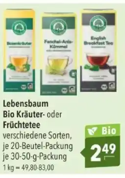 Citti Lebensbaum Bio Kräuter- oder Früchtetee tilbud