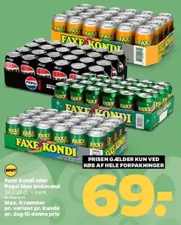 Netto Faxe Kondi eller Pepsi Max sodavand (kasse) tilbud