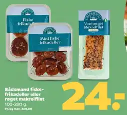 Netto Bådsmand fiske-frikadeller eller røget makrelfilet tilbud