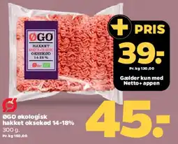 Netto ØGO økologisk hakket oksekød tilbud