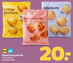 Netto Pølsehorn / Mini focaccia tilbud