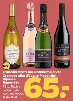 Netto Francis Marientot Premium / Calvet Cremant eller Silvano Piacentini Ripasso tilbud