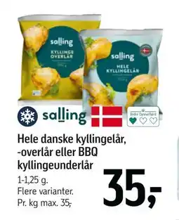 Føtex Hele danske kyllingelår, -overlår eller BBQ kyllingeunderlår tilbud
